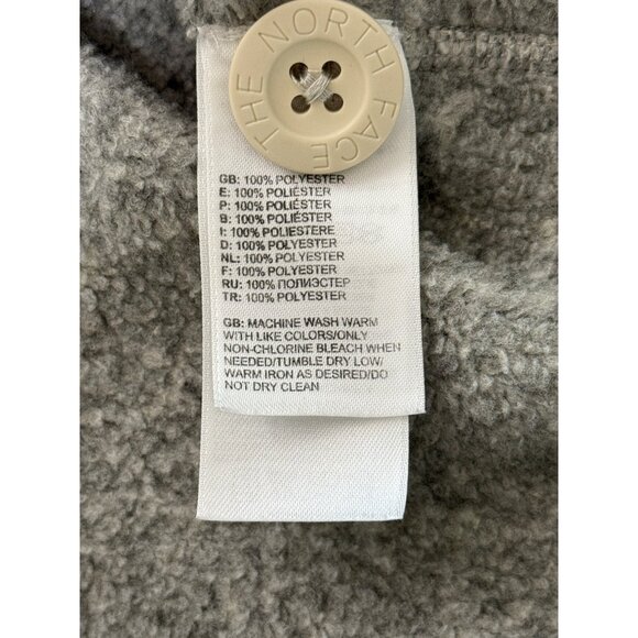North Face Hoodie Sweater 1/4 Button Gray Pullover Crescent Sunrise Women Size M - Picture 7 of 7